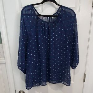 Sheer Blue Blouse - 2x